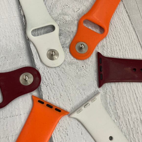 Apple Watch 40mm Sport Band Bundle - 3 - Orange, White, Maroon - Picture 3 of 13
